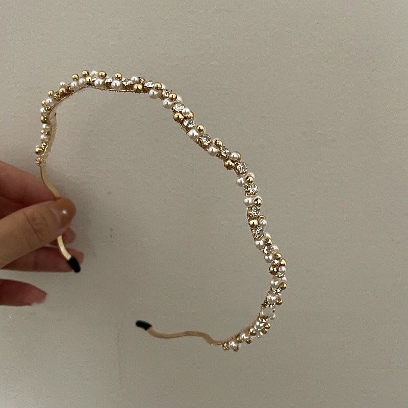 Cài Tóc Gợn Sóng Đính Ngọc Trai Kiểu Hàn Quốc