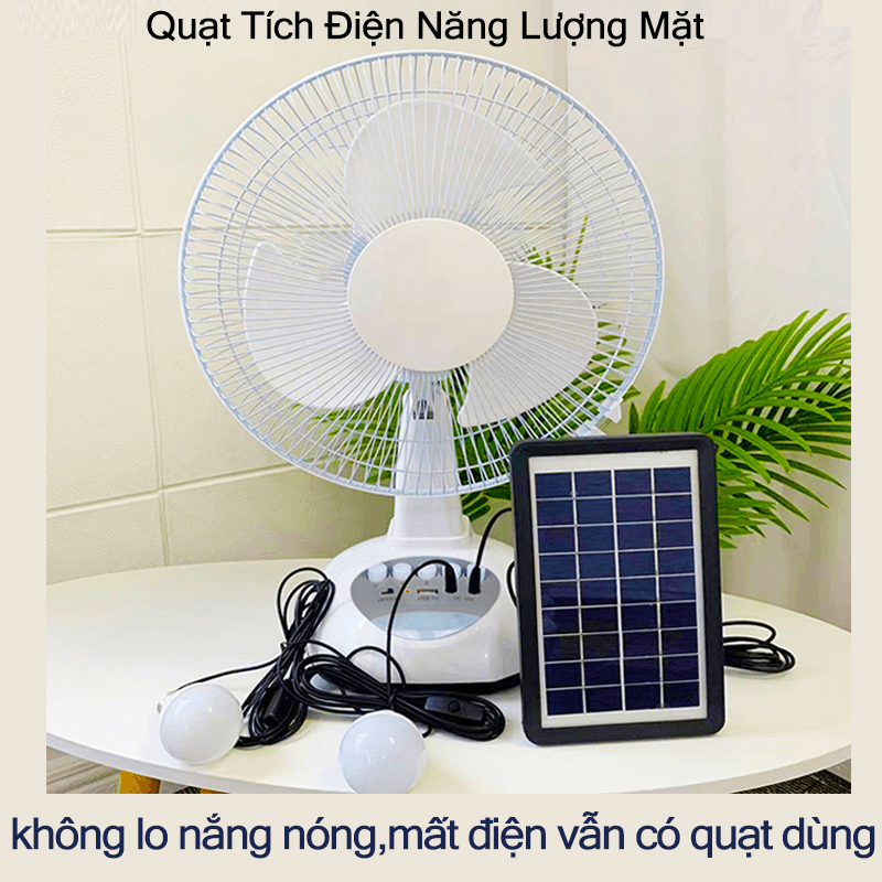 Quạt Năng Lượng Mặt Trời 12/16 inch,3 tốc độ,USB/sạc bằng năng lượng mặt trời,BẢO HÀNH 12 THÁNG, HÀNG CHÍNH HÃNG