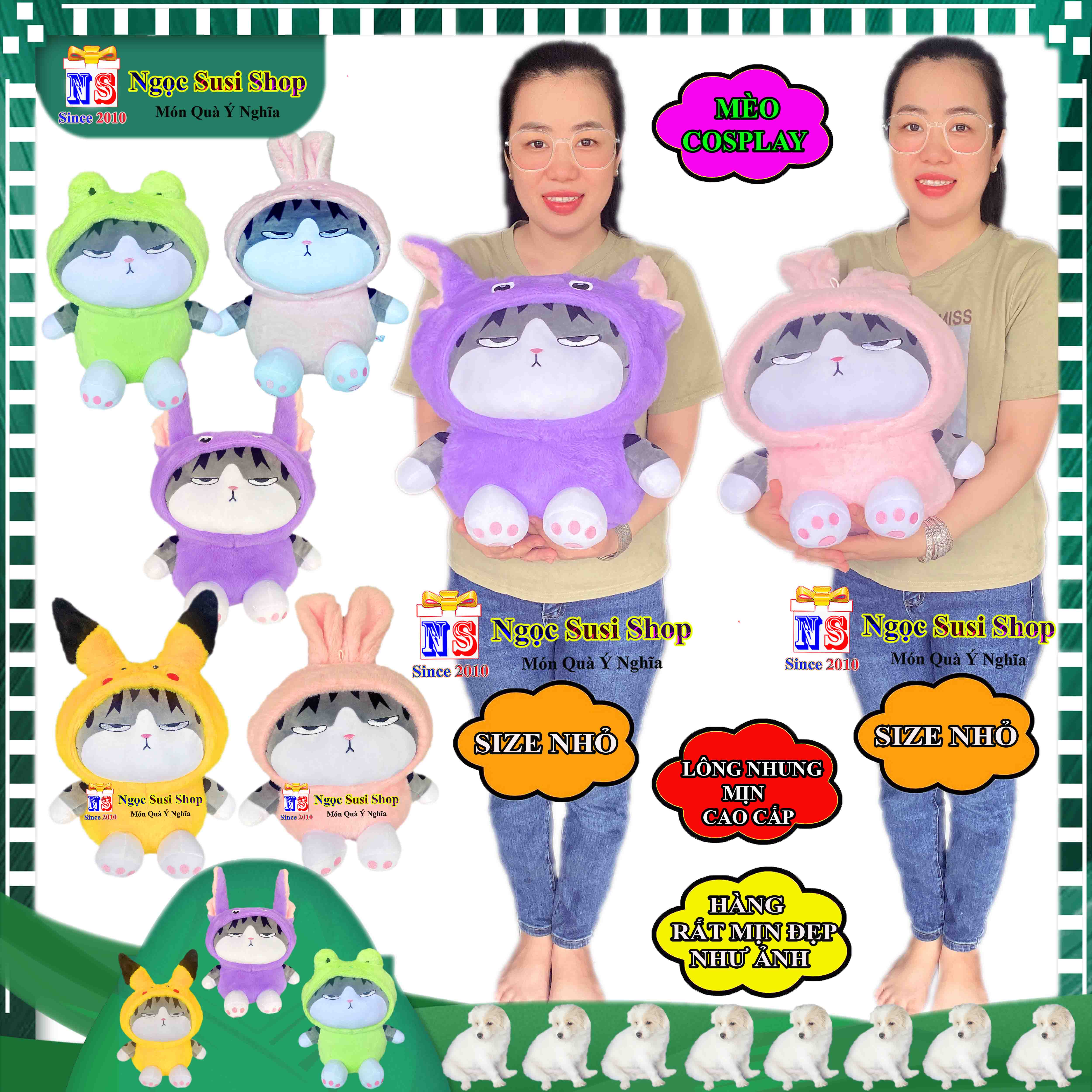 GẤU BÔNG HÌNH CON MÈO COSPLAY SIÊU MỀM MỊN CAO CẤP ÔM NGỦ DÙNG LÀM QUÀ TẶNG TRANG TRÍ