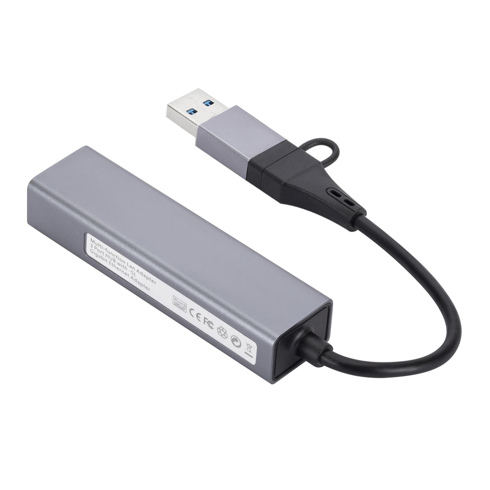 USB C and USB to Ethernet Adapter Gigabit LAN Network Adapter for Notebook