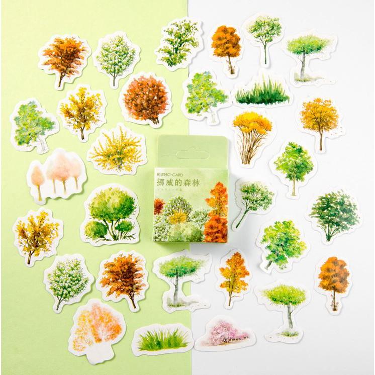 Bộ 46 Sticker Hàn Quốc hình Đồng Cỏ dán trang trí E21