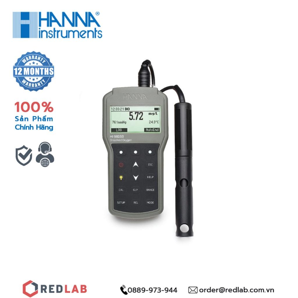 Máy đo nhiệt độ/oxy hoà tan Hanna HI98193, bảo hành 12 tháng