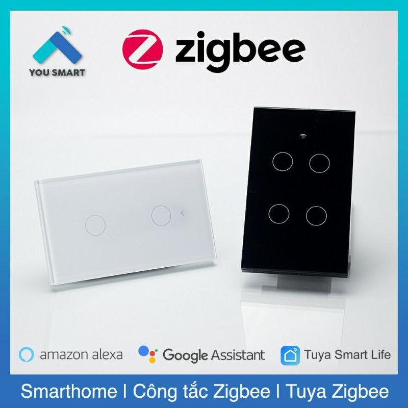 Công tắc thông minh ZIGBEE Tuya Smart Life 1-2-3-4 nút cảm ứng - Phiên bản Zigbee mặt kính