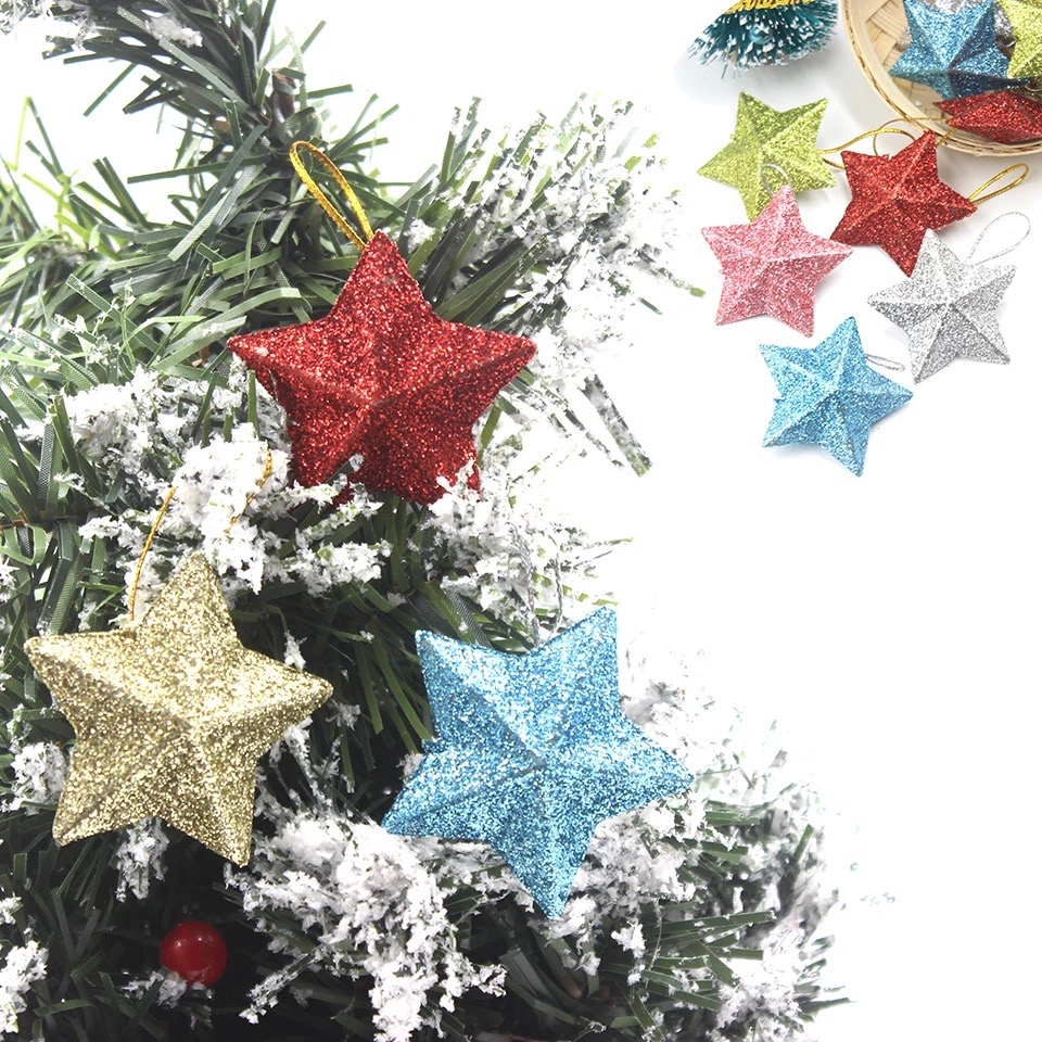 Sét 10 ngôi sao trang trí noel mini