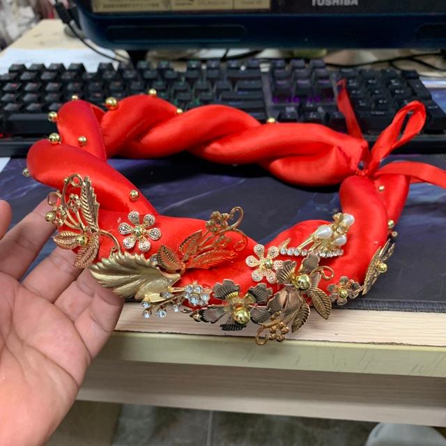 Mấn mỹ nhân phụ kiện cưới Giang mấn cô dâu mẫu chuyên cho cô dâu ăn hỏi hoặc cưới màu đỏ đẹp