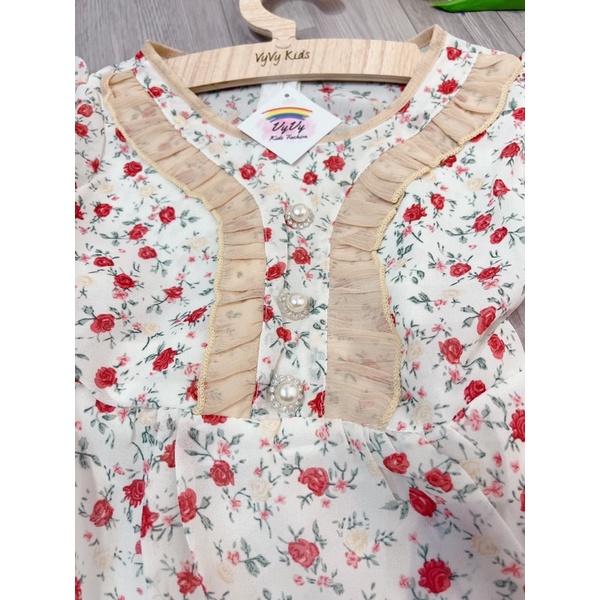 Đầm bé gái, váy bé gái hoa tiểu thư VyVy Kids Fashion