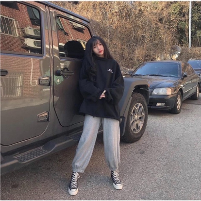 Quần Jogger Nữ Dài Ống Rộng Có Bo Simple Ulzzang