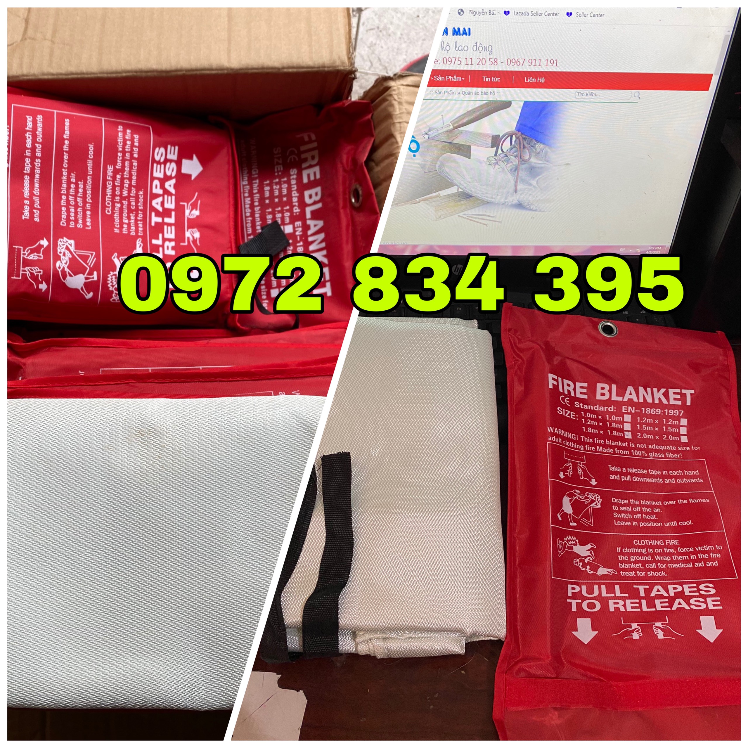 Chăn dập lửa pccc,chăn chống cháy 2M X 2M
