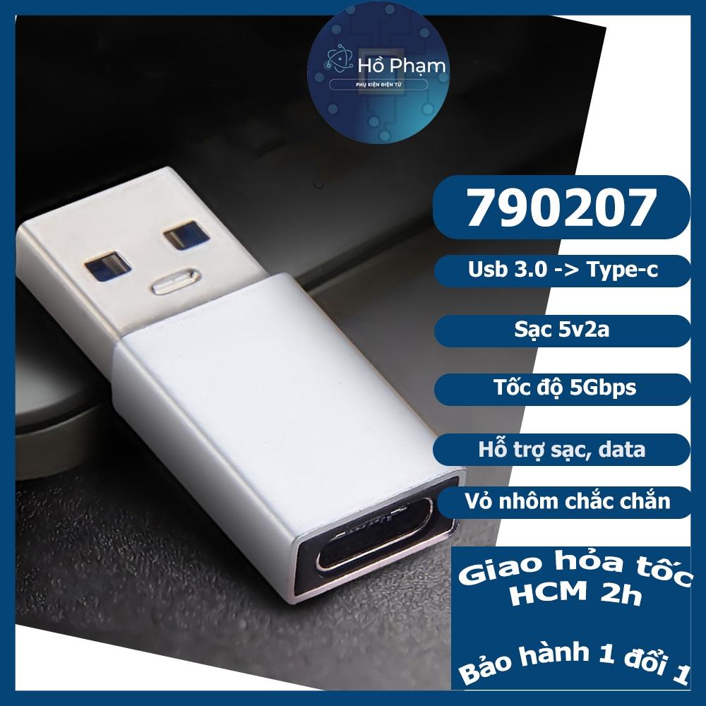 (10Gbps) Đầu Chuyển USB Sang Type C, usb to c - Hồ Phạm
