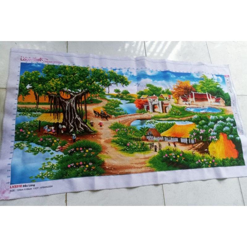 Tranh Thêu Phong Cảnh Làng Quê LV3310