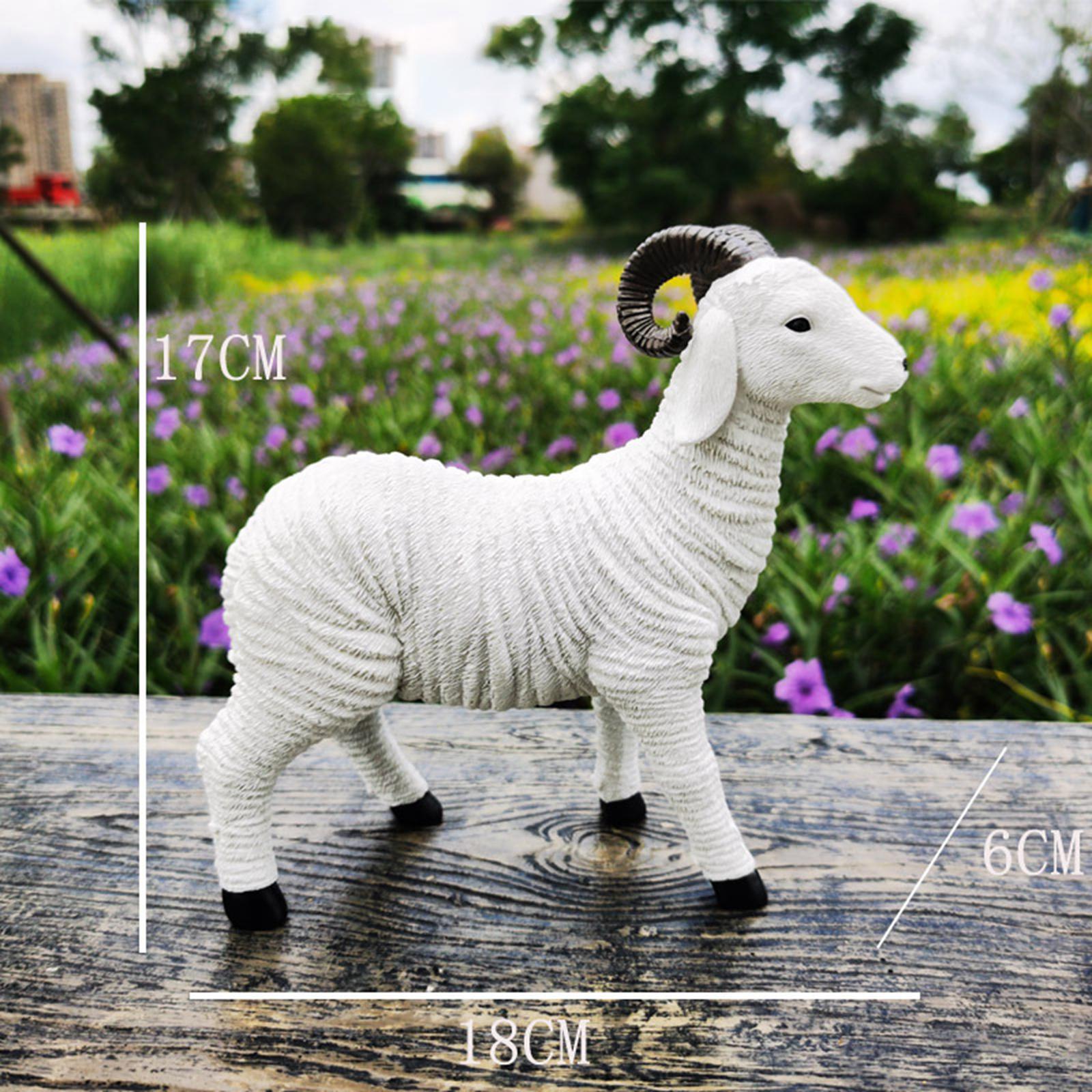 3  Rustic  Resin  Figurine Lamb  Statues Housewarming