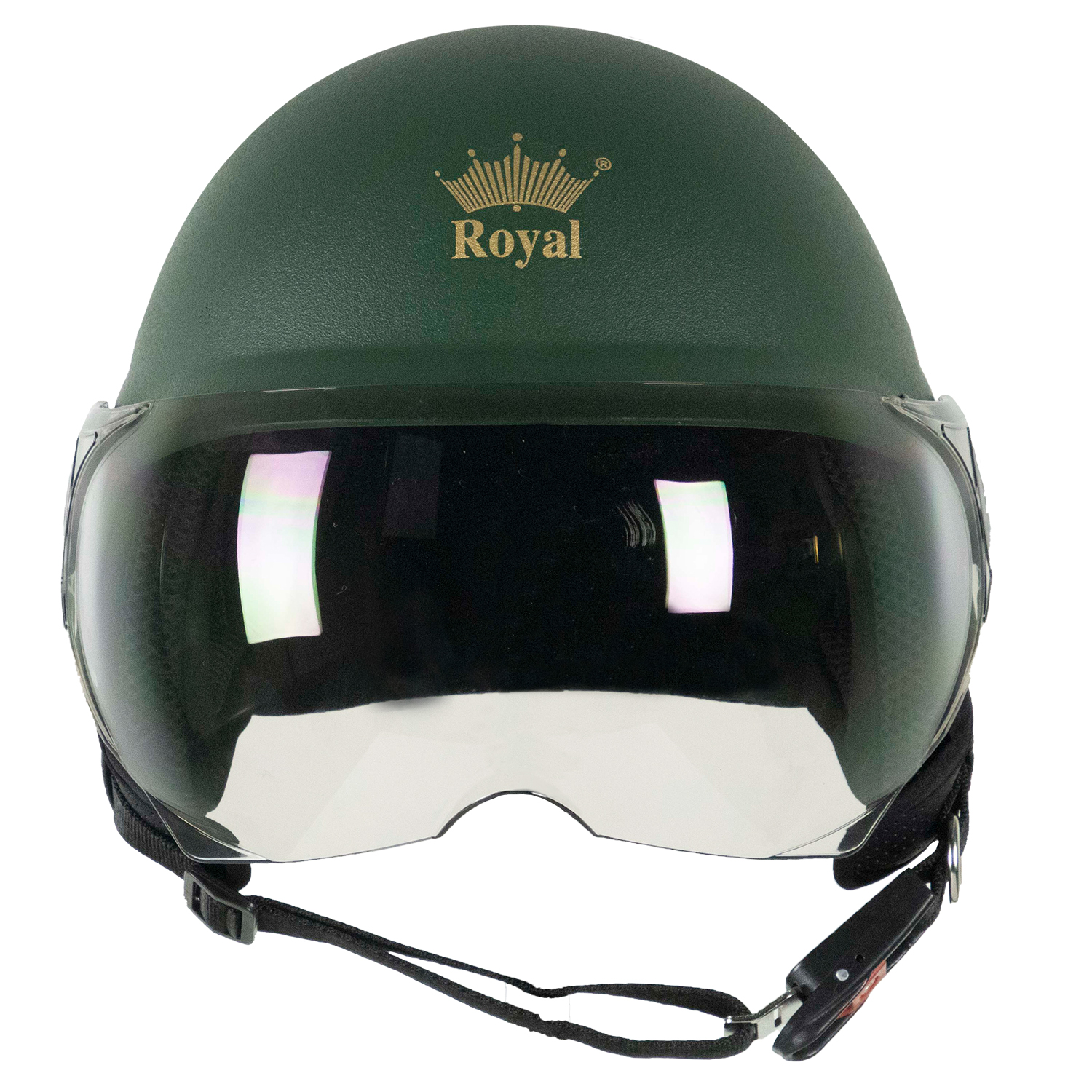 Nón bảo hiểm nửa đầu có kính Royal M102 - Xanh lính - Size L - Hàng chính hãng - Bảo hành 12 tháng