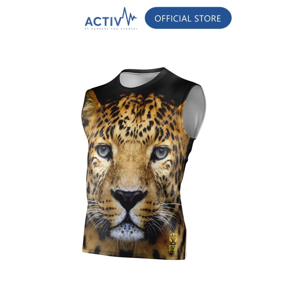 Áo Chạy Bộ Singlet Nam OTSO Camiseta Sin Manga Hombre Leopard