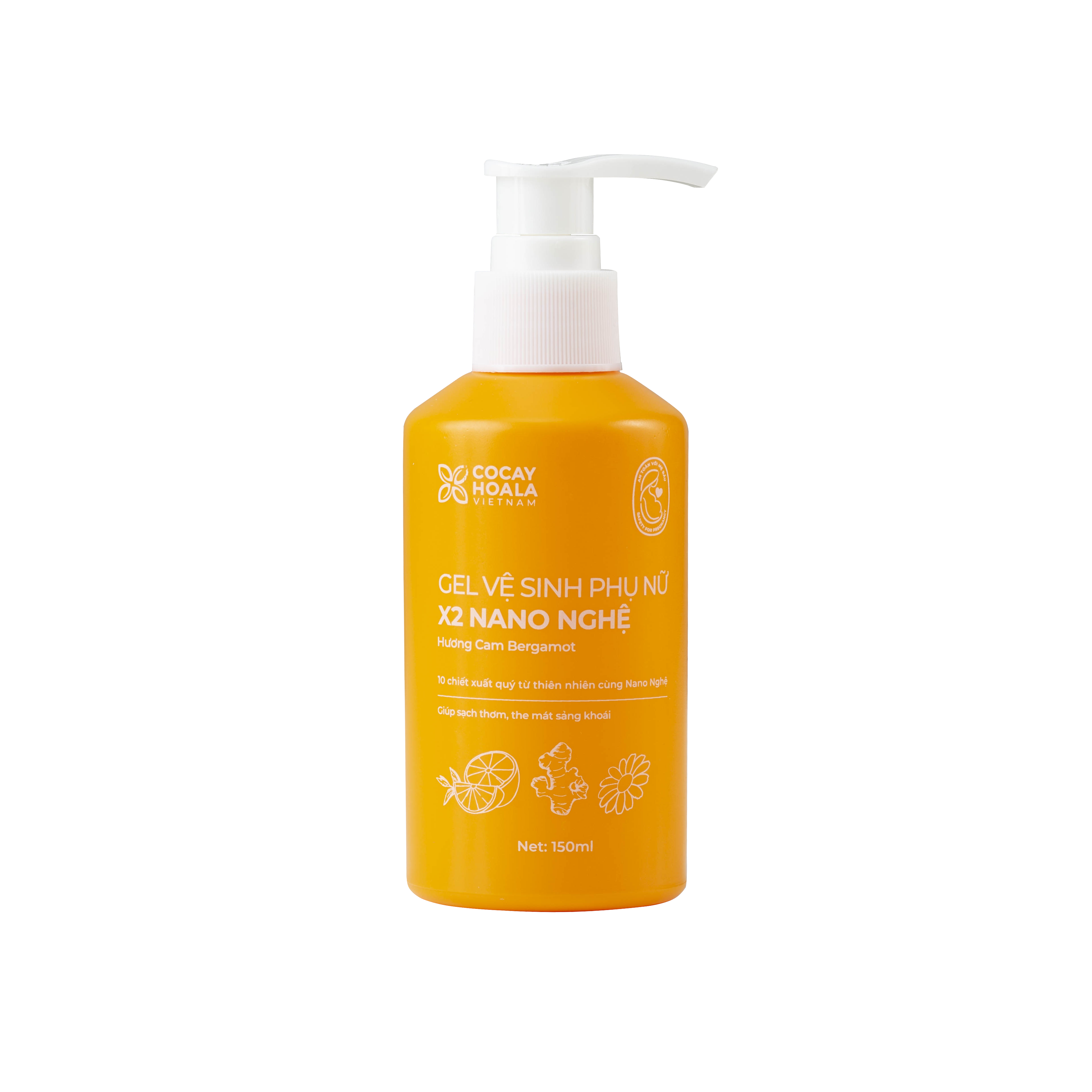 Cocayhoala Gel vệ sinh x2 nano nghệ hương cam 150ml