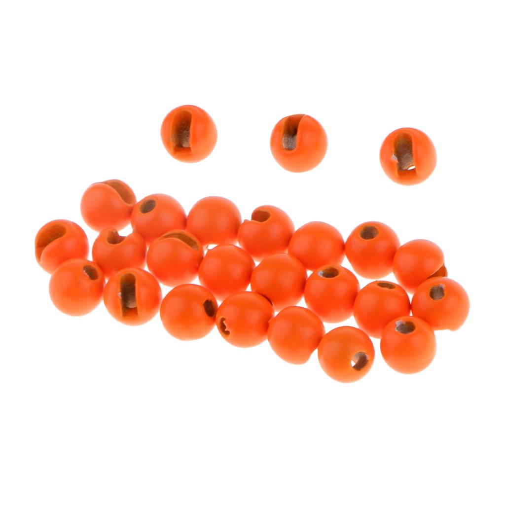 75pcs Tungsten Slotted Fly Tying Beads Nymph Head Eyes Round Ball Beads 2.8mm
