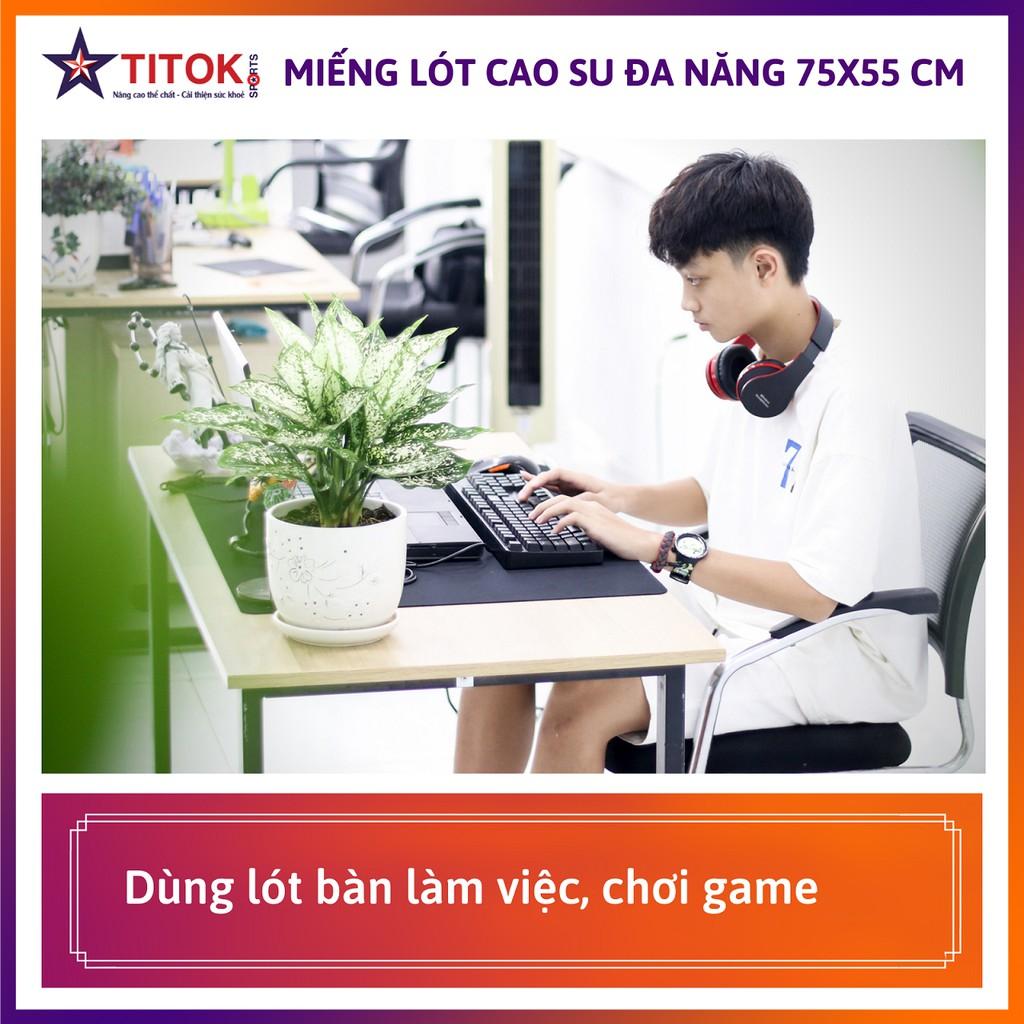 Miếng Lót Chuột Đa Năng Cỡ Lớn 75x55 cm Màu Đen Chất Liệu Cao Su Tự Nhiên Chống Trượt GIá Rẻ - Titok Sports