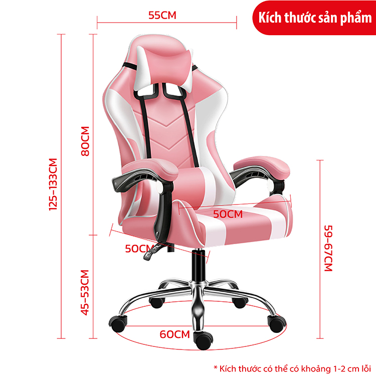 Ghế gaming cao cấp dành cho game thủ BG model mới E02-S PINK (hàng nhập khẩu)