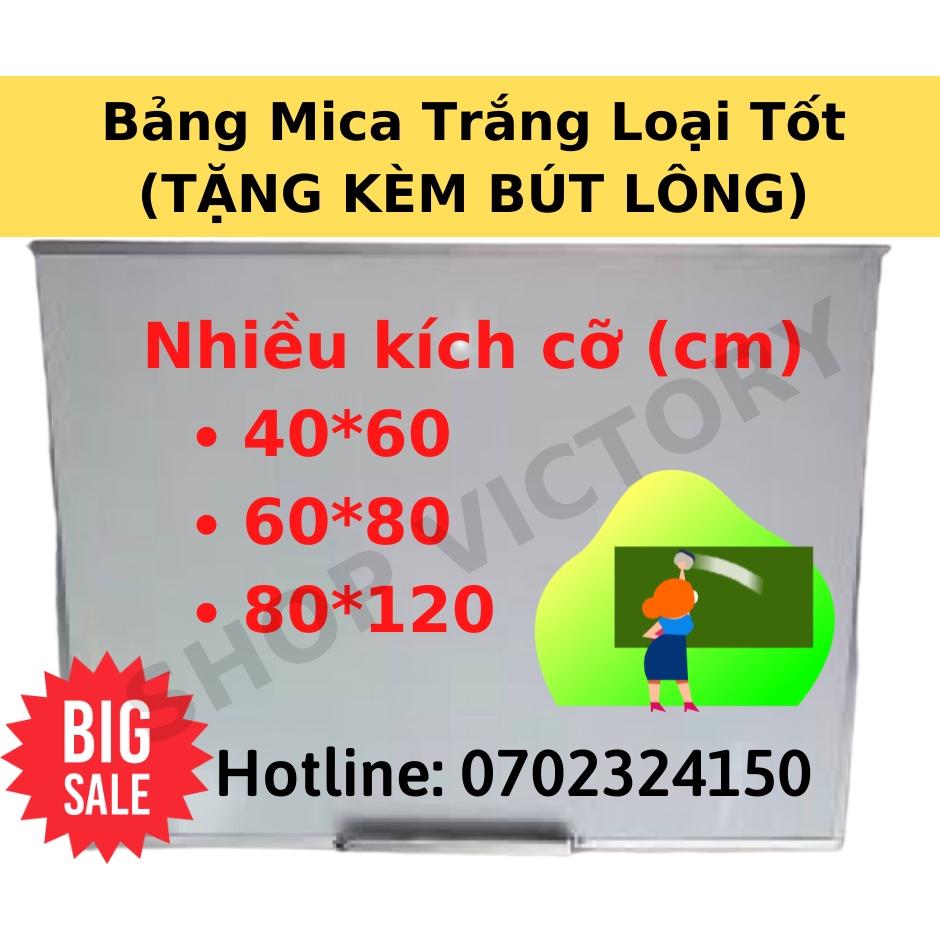 Bảng Mica trắng, viết bút lông, bảng thông báo viền Nhôm 60x80cm