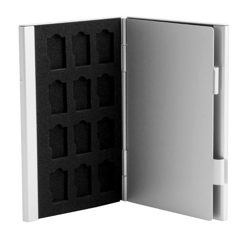 Hộp Đựng Thẻ Nhớ Màu Bạc Bằng Nhôm Cho Thẻ Nhớ TF Micro SD 24