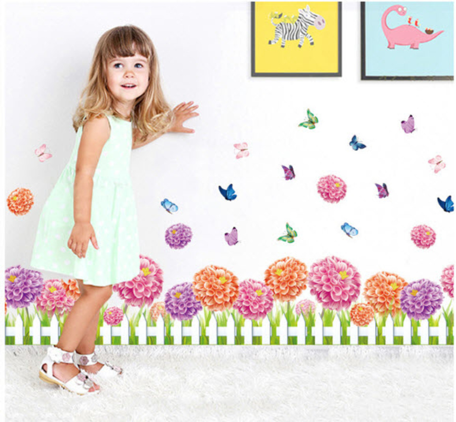 Decal dán tường Cúc hồng đủ màu - HP147