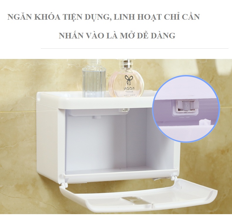 Hộp đựng giấy vệ sinh treo tường nhà tắm Cao cấp Ecoco kích thước 22 x 15 cm