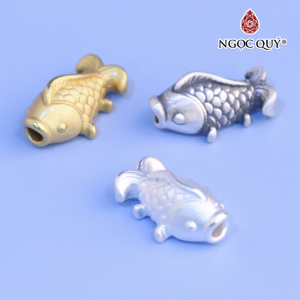 Charm bạc cá chép xỏ ngang - Ngọc Quý Gemstones