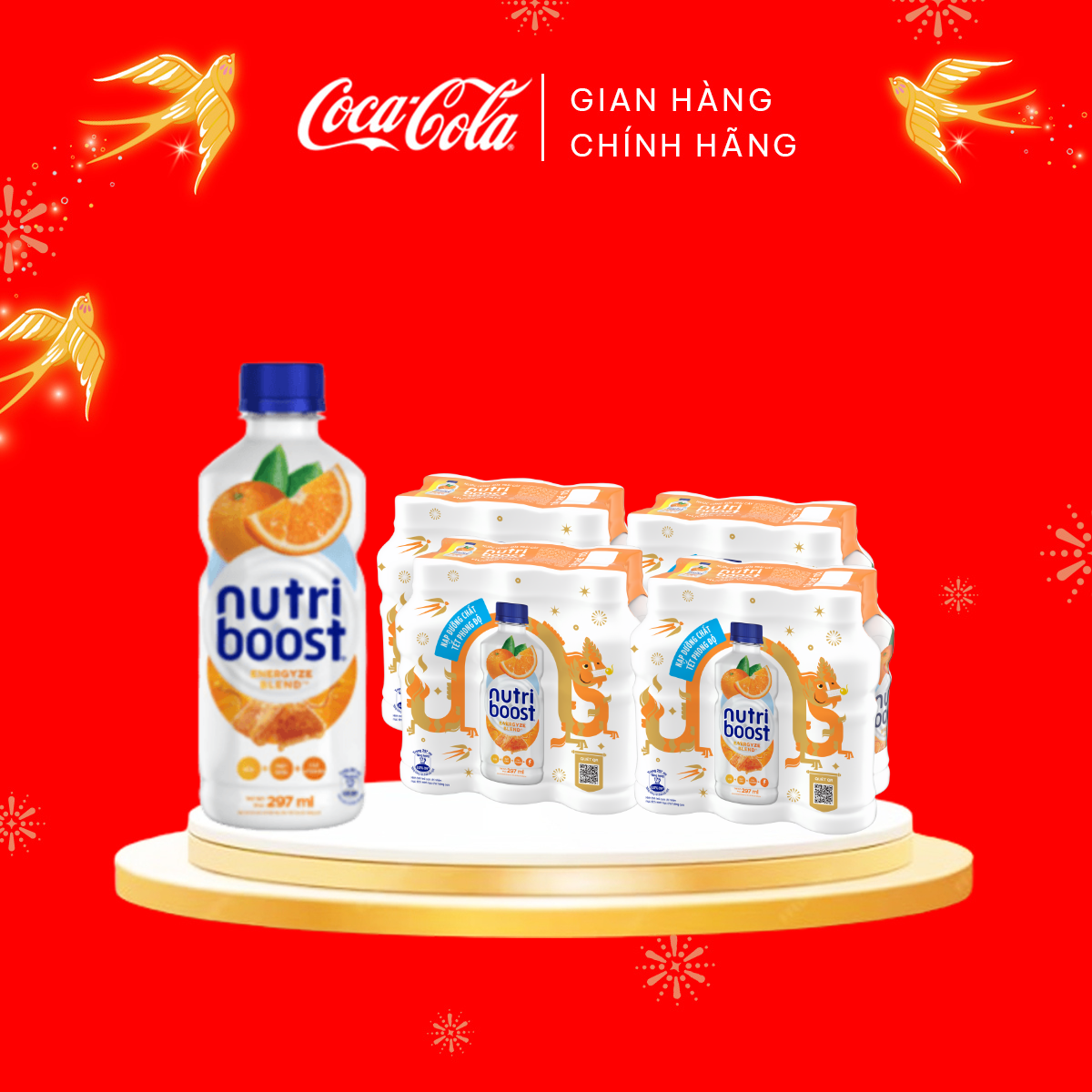 Lốc 24 Chai Sữa Nutriboost Thế Hệ Mới Hương Cam