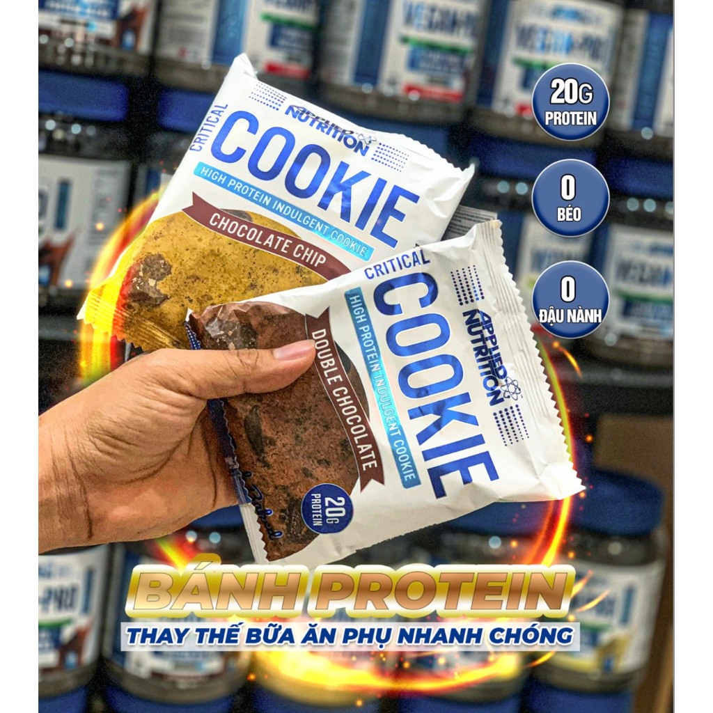 Bánh Protein Bar Applied Critical Cookie12 Bánh (85g/Bánh), Thay Thế Bữa Ăn Phụ