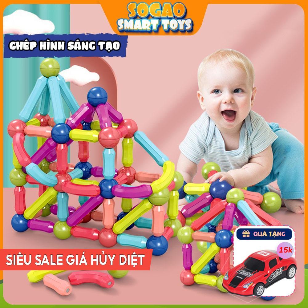 Nam Châm Xếp Hình 64 Chi Tiết Đồ Chơi Thông Minh Phát Triển Tư Duy Sáng Tạo