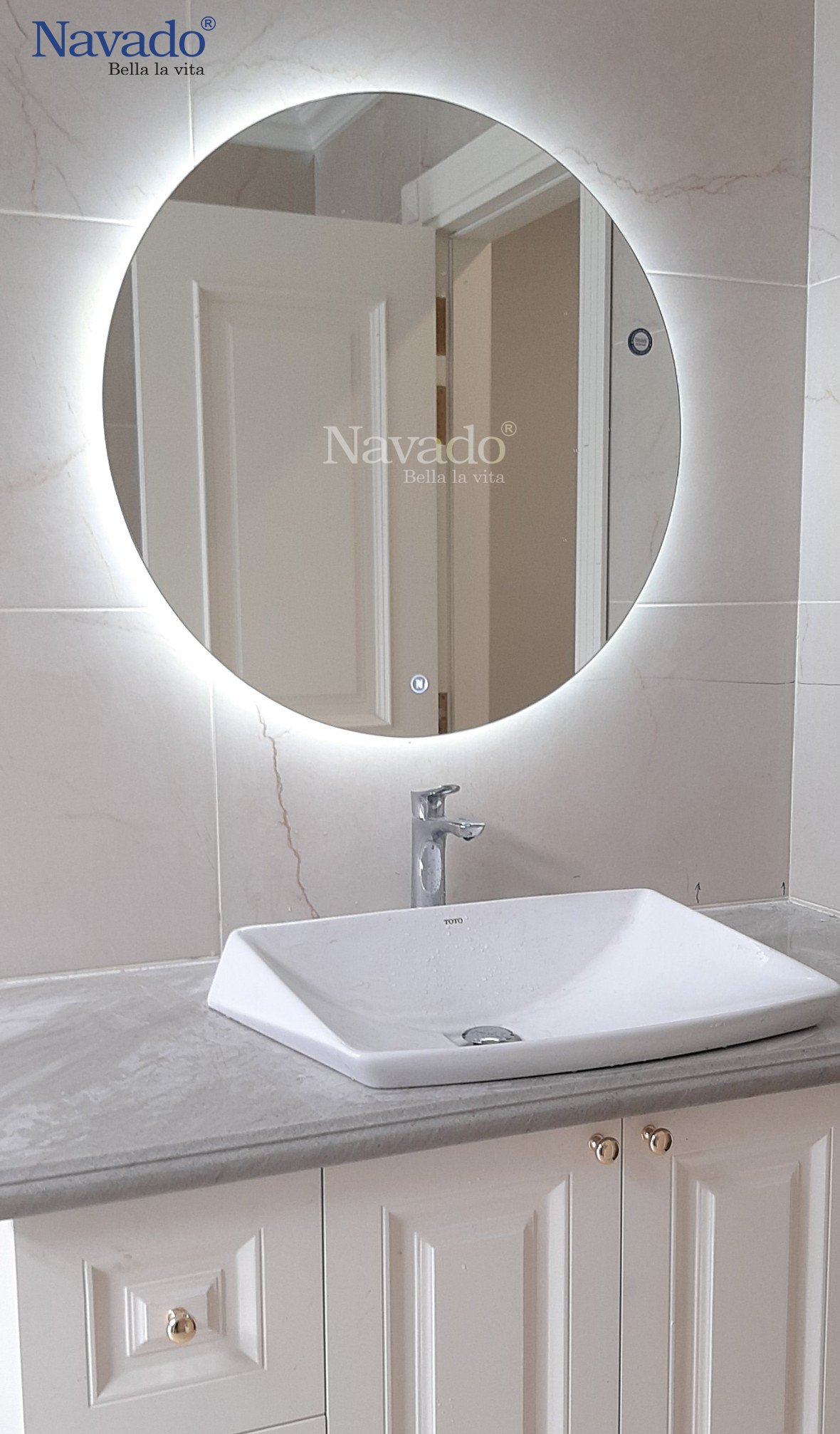 Gương tròn đèn led H cảm ứng Navado D60