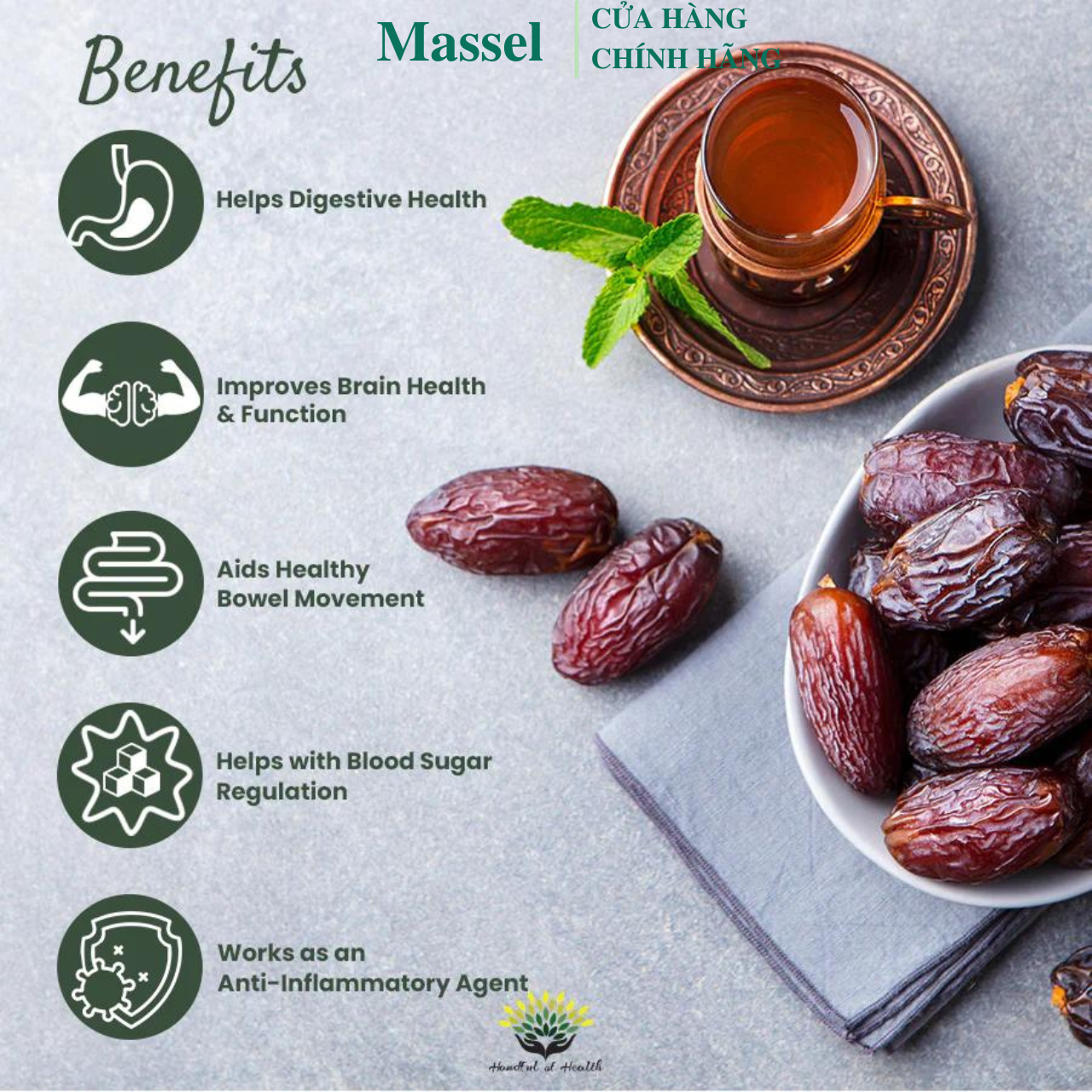 Chà là khô Extaste Dates Tunisia Giàu chất dinh dưỡng và Chống oxy hóa – Món ăn ngon Tốt cho sức khỏe - Massel Official