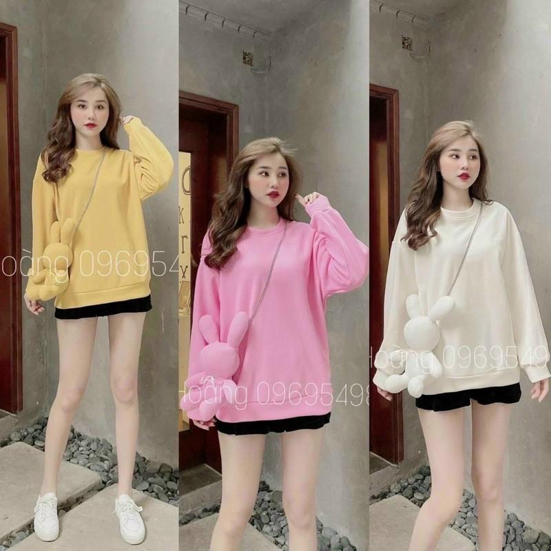 áo sweater nỉ kèm gấu có dây đeo cực xinh hàng quảng châu cao cấp