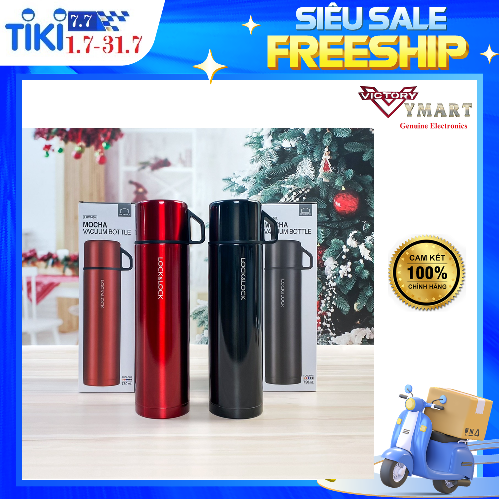Bình Giữ Nhiệt Lock&Lock Mocha Vacuum Bottle LHC1438 750ml - Hàng chính hãng, bằng thép không gỉ