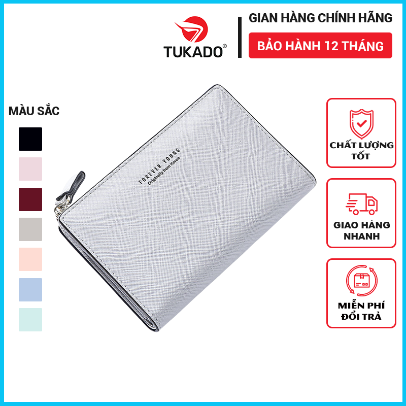 Ví Bóp Nữ Mini Cầm Tay FOREVER YOUNG Đựng Tiền Nhiều Ngăn Tiện Dụng Chất Da Xước Cực Đẹp FY49 - Tukado