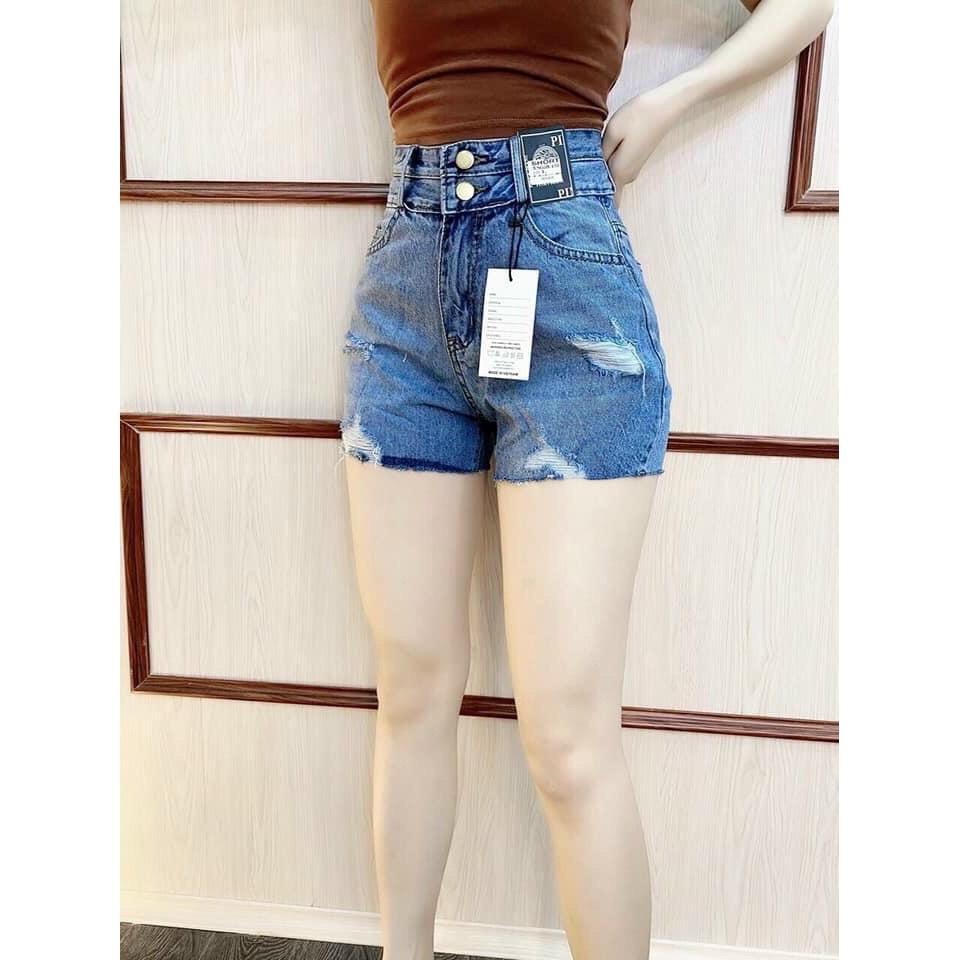 Quần Short Jean Nữ Lưng Cao Quần Đùi Nữ Chất Bò Cao Cấp Phối Rách Cá Tính Lady Fashion - QSJNU1