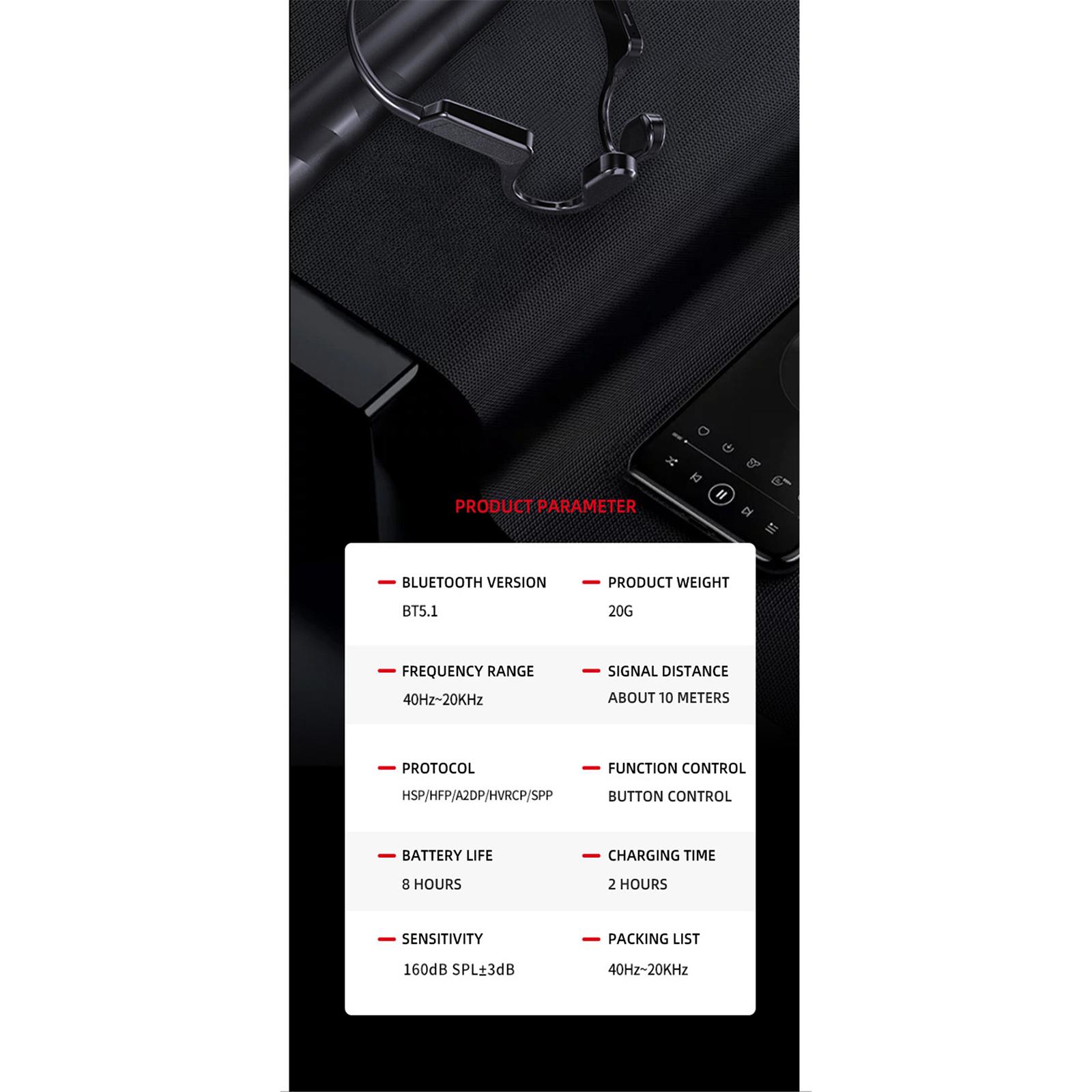 Ear-hook Wireless Bluetooth Headphones Bone Conduction Sport Driving