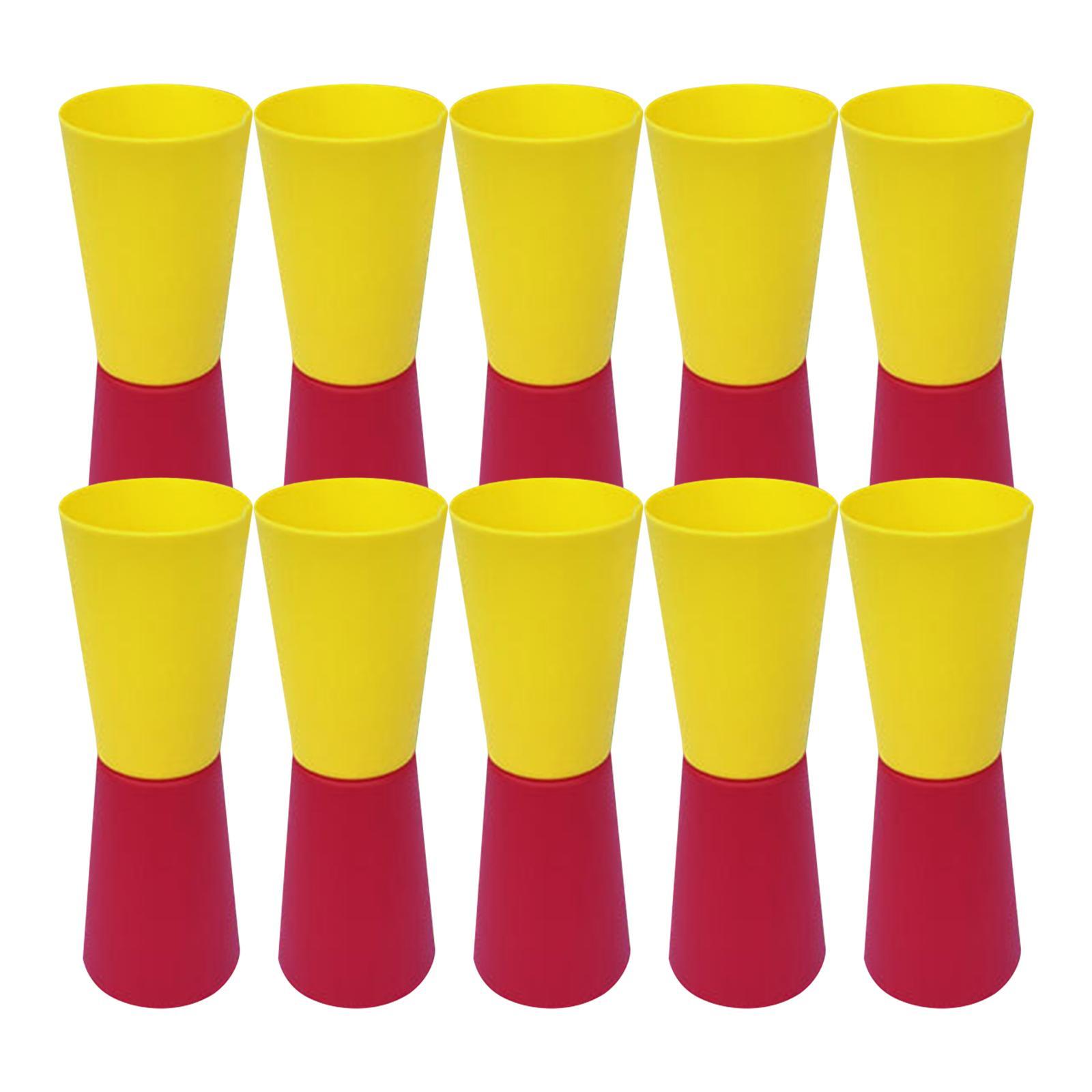 10 Pieces Flip Cups Speed Agility Training Aid for Kindergarten Gym with Net