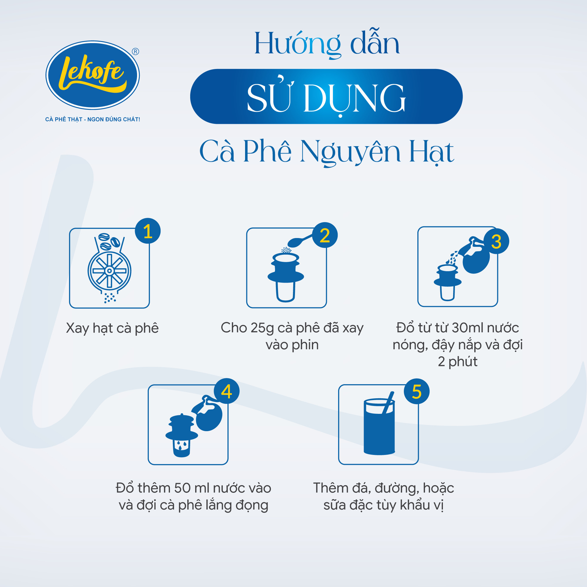 Cà phê nguyên hạt Bình Minh Lekofe 100% Robusta Đắng đậm chát nhẹ Túi 1000g