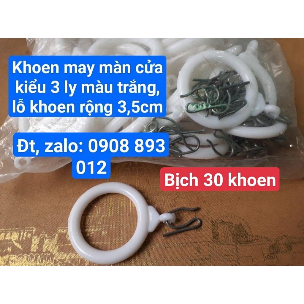 Khoen May Màn Cửa Kiểu Xếp Ly Màu Trắng