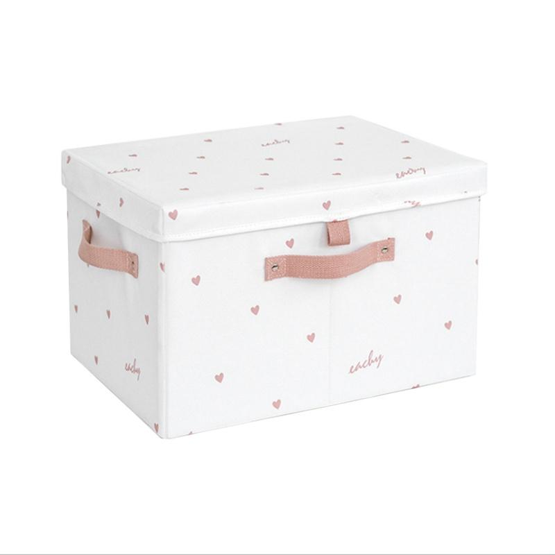 Large Capacity Storage Boxes with Lids Folding Storage Box Closet Organizer Clothes Toys Sundries Organizer Box(Pink)