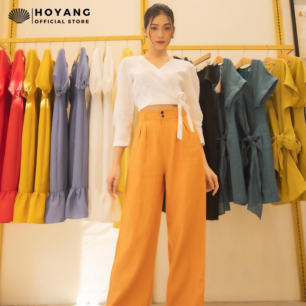 Áo Croptop Cổ Tim Cột Dây Eo HOYANG AHY01