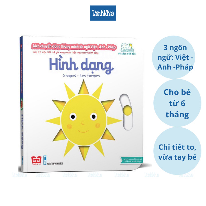 Sách chuyển động tương tác đa ngữ Cho bé từ 6 tháng tới 4 tuổi - Shapes - Hình dạng - Nhà phát hành Đinh Tị