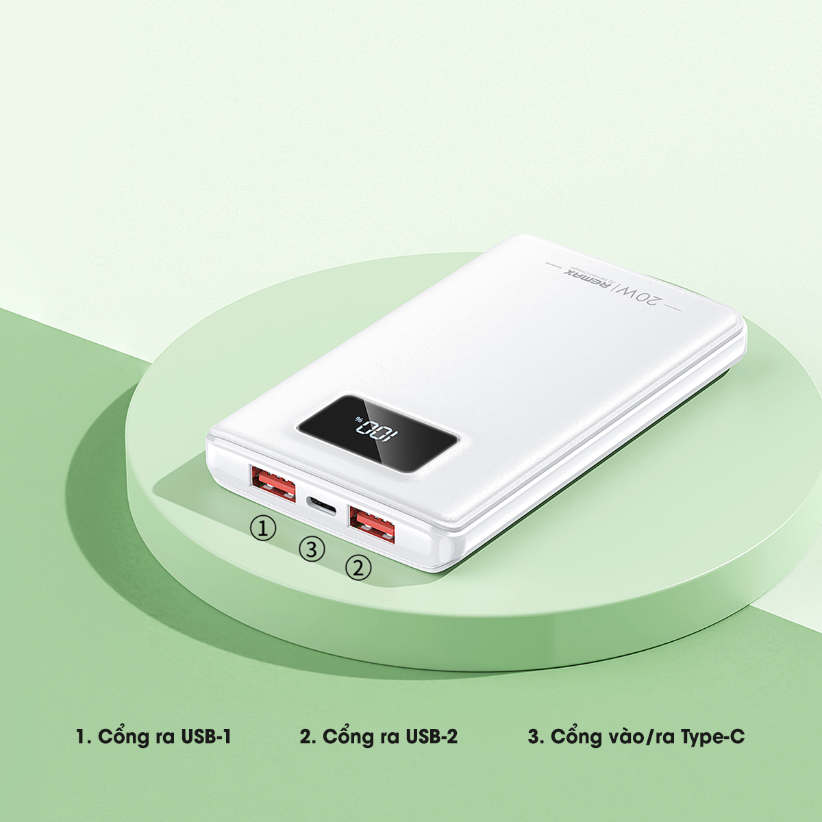 Pin sạc dự phòng 10000mAh 22.5W Remax RPP-319 Hỗ trợ sạc nhanh PD 20W Hàng Chính Hãng Remax Bảo Hành 1 Đổi 1 Trong 12 Tháng