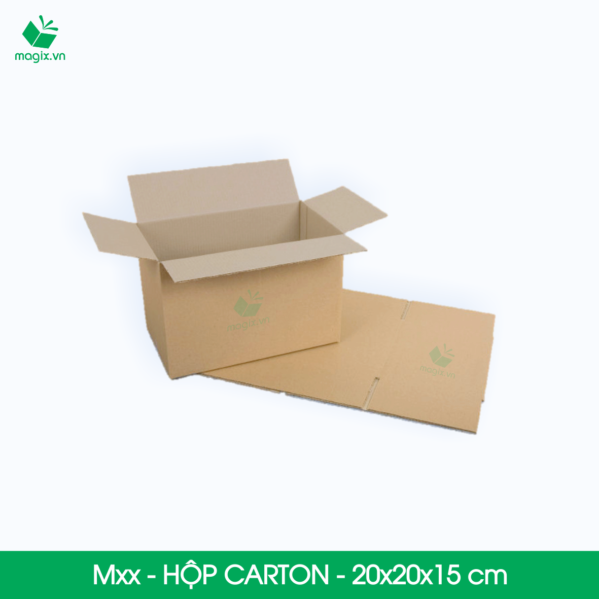 Hộp 20x20x15 cm - Combo 100 thùng hộp carton đóng hàng - tùy chọn chất lượng