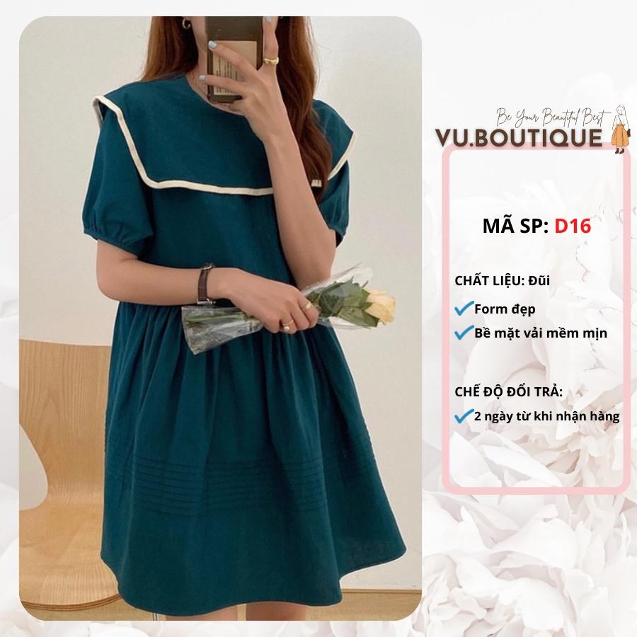 Đầm babydoll xanh thuỷ thủ