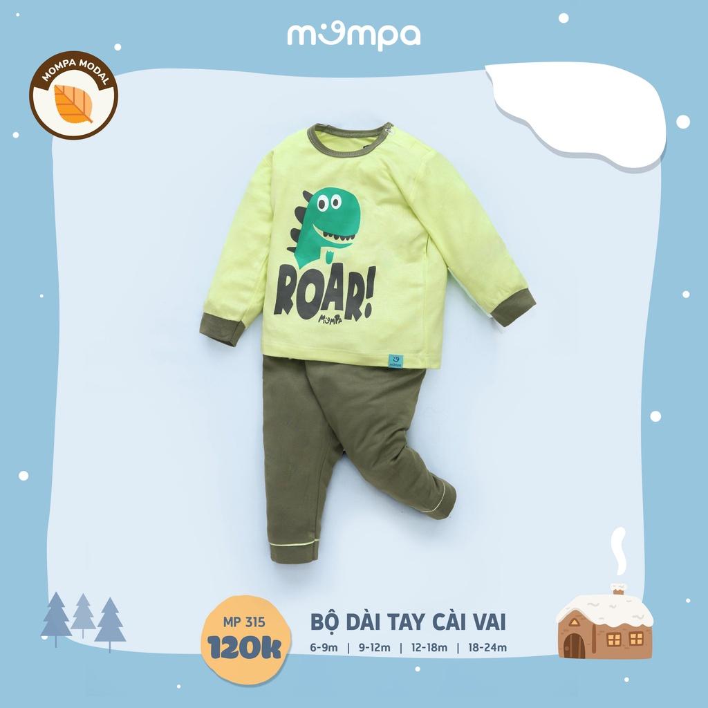 Bộ quần áo dài tay Mompa chất liệu Modal thu đông cho bé trai/ bé gái 6-24 tháng họa tiết đáng yêu