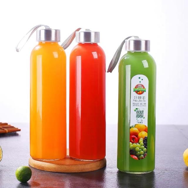 Bình thuỷ tinh Gesun cao cấp có dây xách 350ml - 500ml. Chai đựng nước thủy tinh