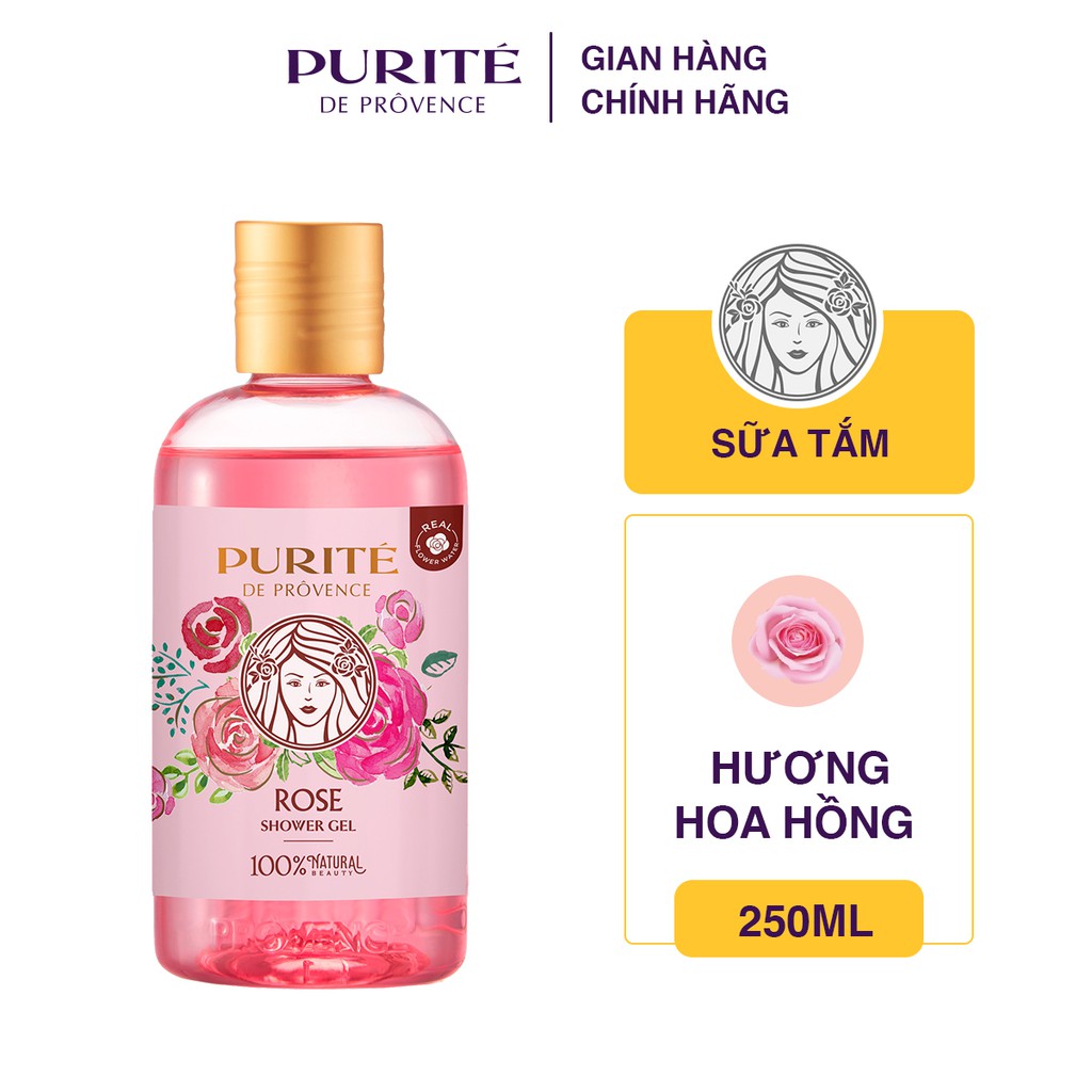 [Hàng Chính Hãng] Sữa Tắm Thiên Nhiên Purité Hương Hoa Hồng Pháp 250ml