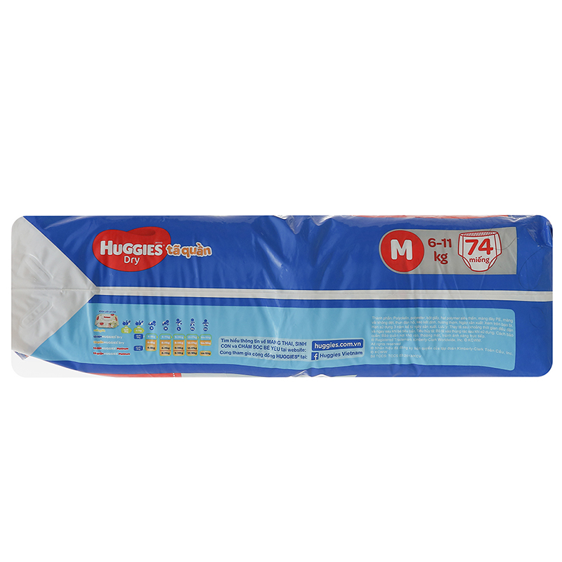 Tã quần Huggies Dry size M 74 miếng (cho bé 6 - 11kg)