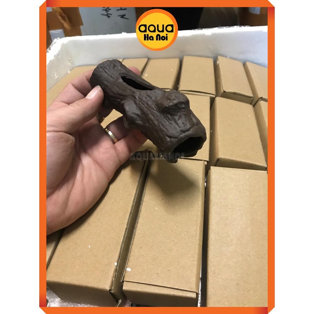Đồ chơi tép cảnh bằng gốm - Khúc gỗ - 11*4.5*3.5cm - Trang trí hồ cá tép cảnh, giúp tép trú ẩn xả stress